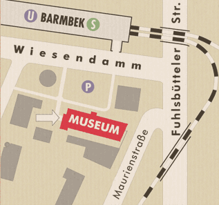 Verkehrsanbindung:
U3 und S1, S11 bis Bahnhof Barmbek